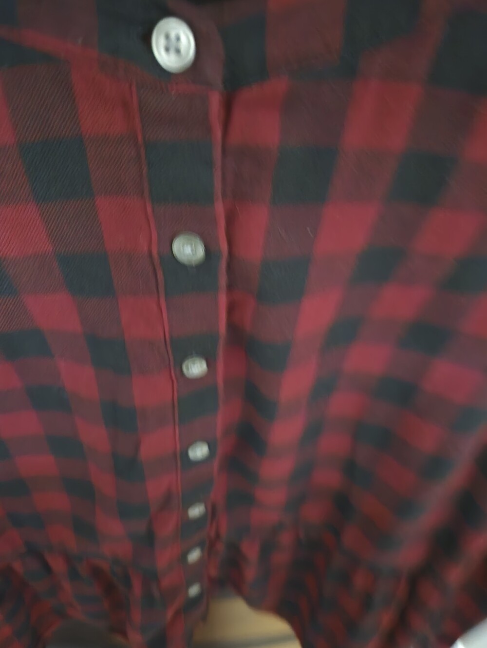 J. Jill Red and Black Plaid Button-Front Top - Picture 3 of 5